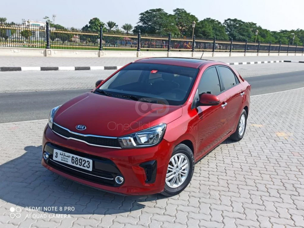 Red Kia Pegas 2020 for rent in Sharjah 1